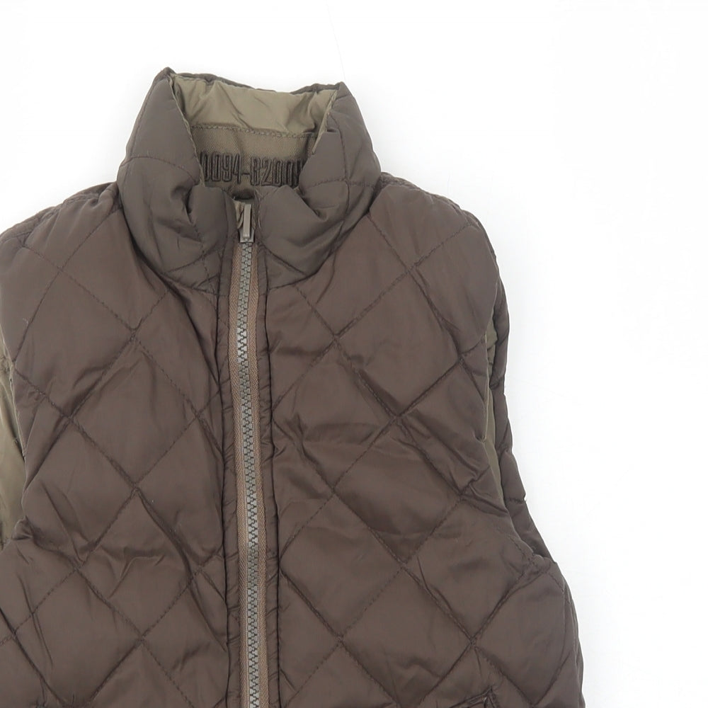 Zara Boys Brown Gilet Jacket Size XS Zip