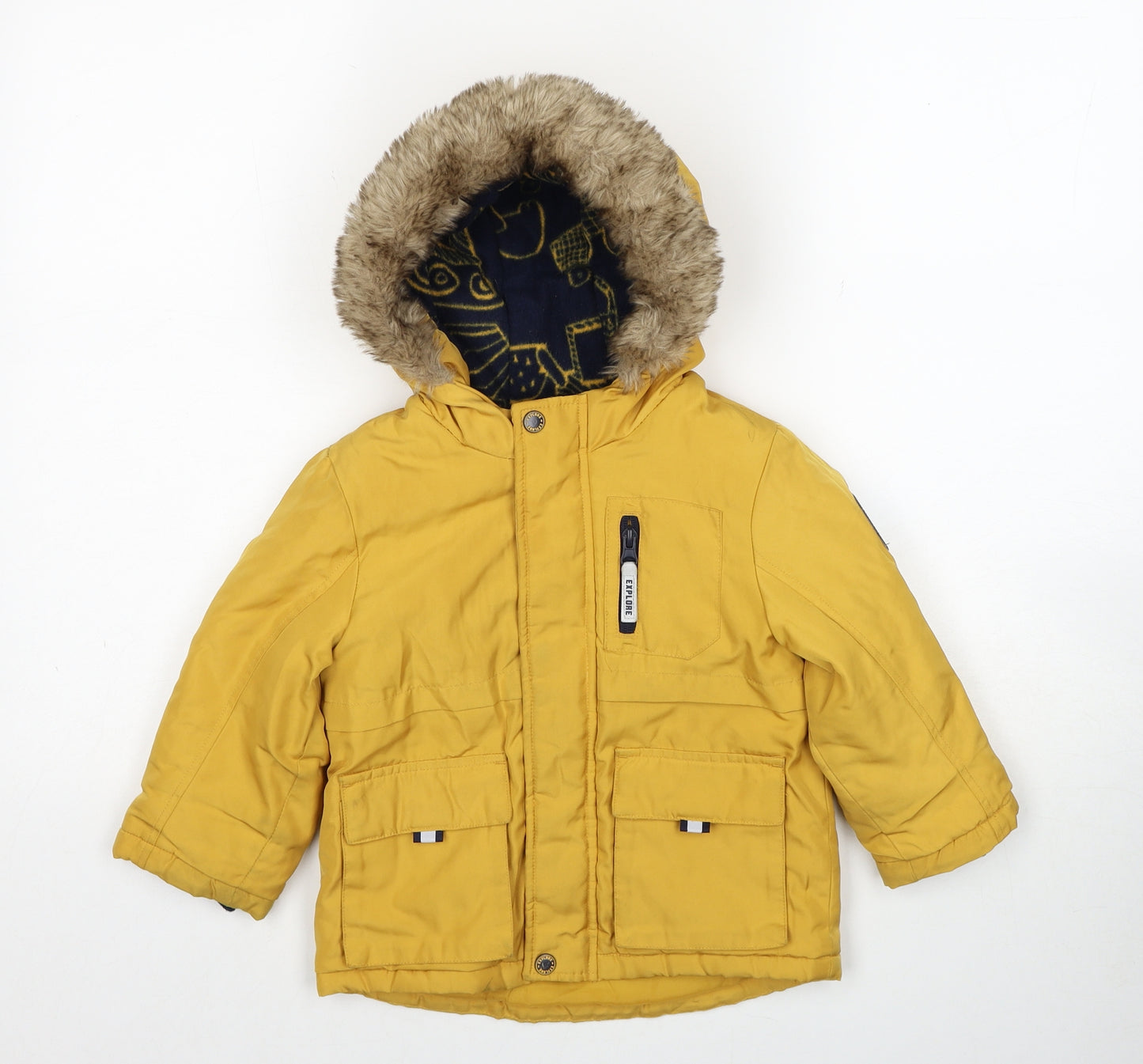 F&F Boys Yellow Jacket Size 2-3 Years Zip