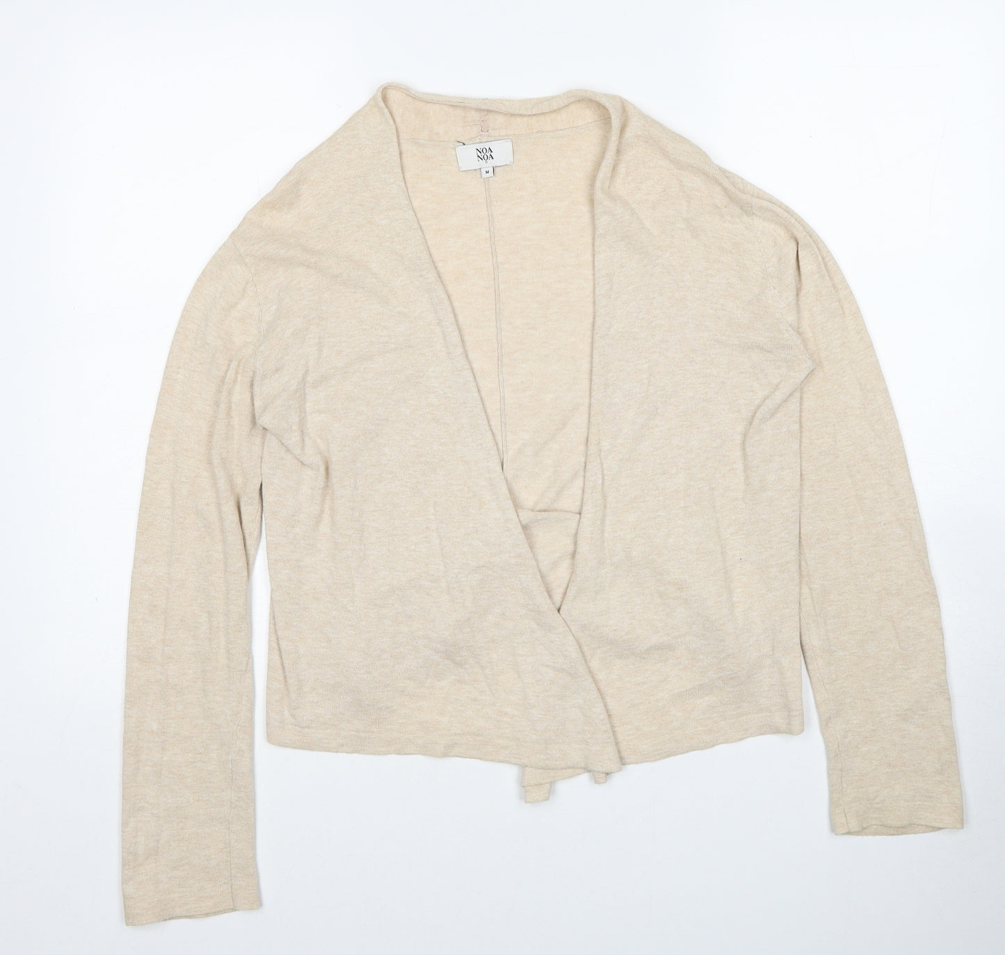 Noa Noa Womens Beige V-Neck Polyester Cardigan Jumper Size M