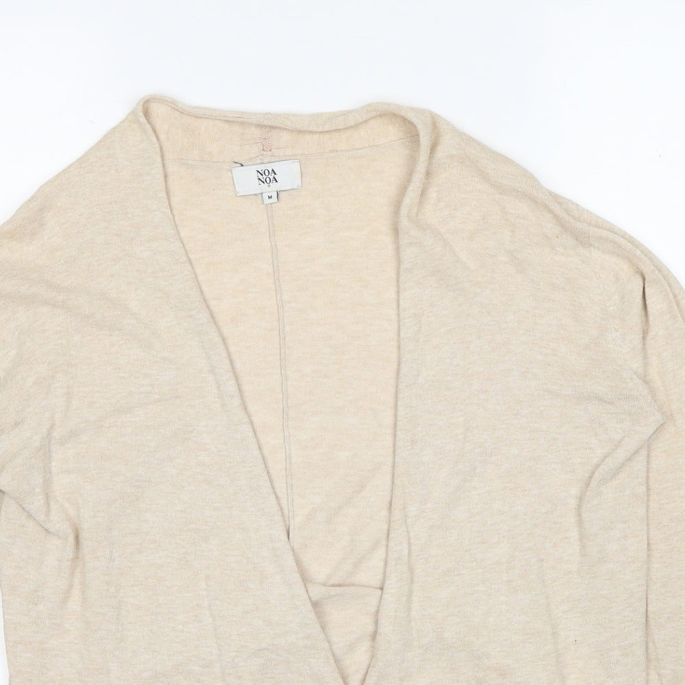 Noa Noa Womens Beige V-Neck Polyester Cardigan Jumper Size M