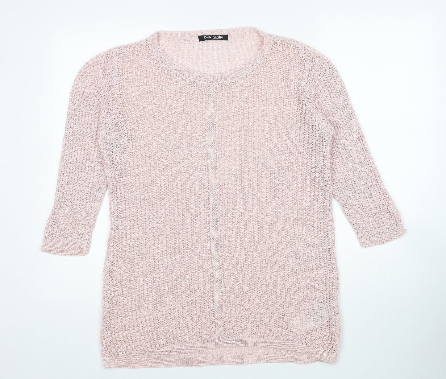 Betty Barclay Womens Pink Round Neck Acrylic Pullover Jumper Size 18