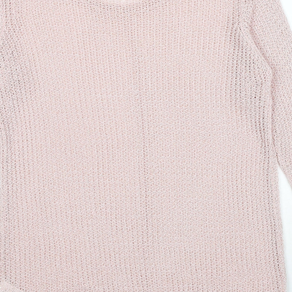 Betty Barclay Womens Pink Round Neck Acrylic Pullover Jumper Size 18