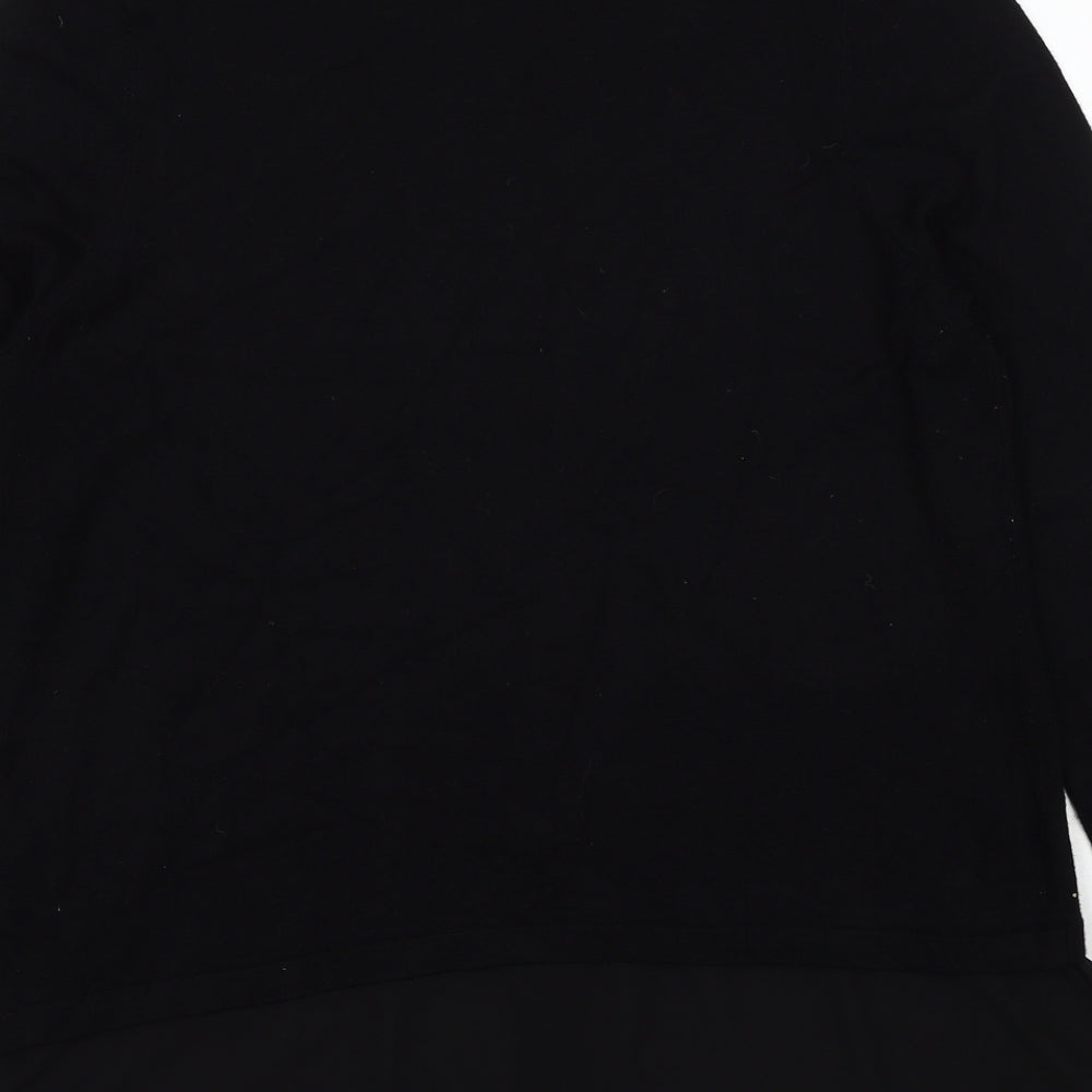 Marks and Spencer Womens Black Boat Neck Viscose Pullover Jumper Size 18