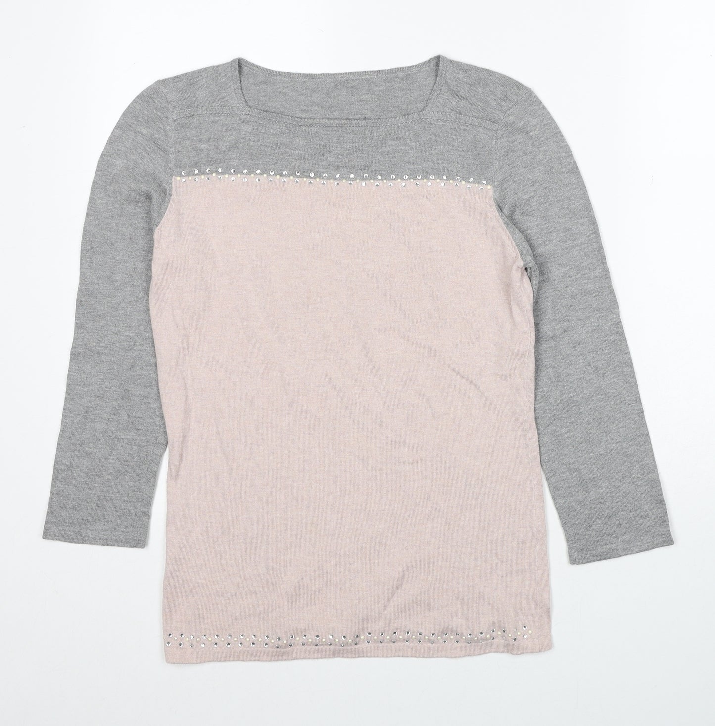 NEXT Womens Pink Boat Neck Cotton Pullover Jumper Size 10