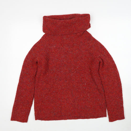 Papaya Womens Red Round Neck Polyester Pullover Jumper Size S