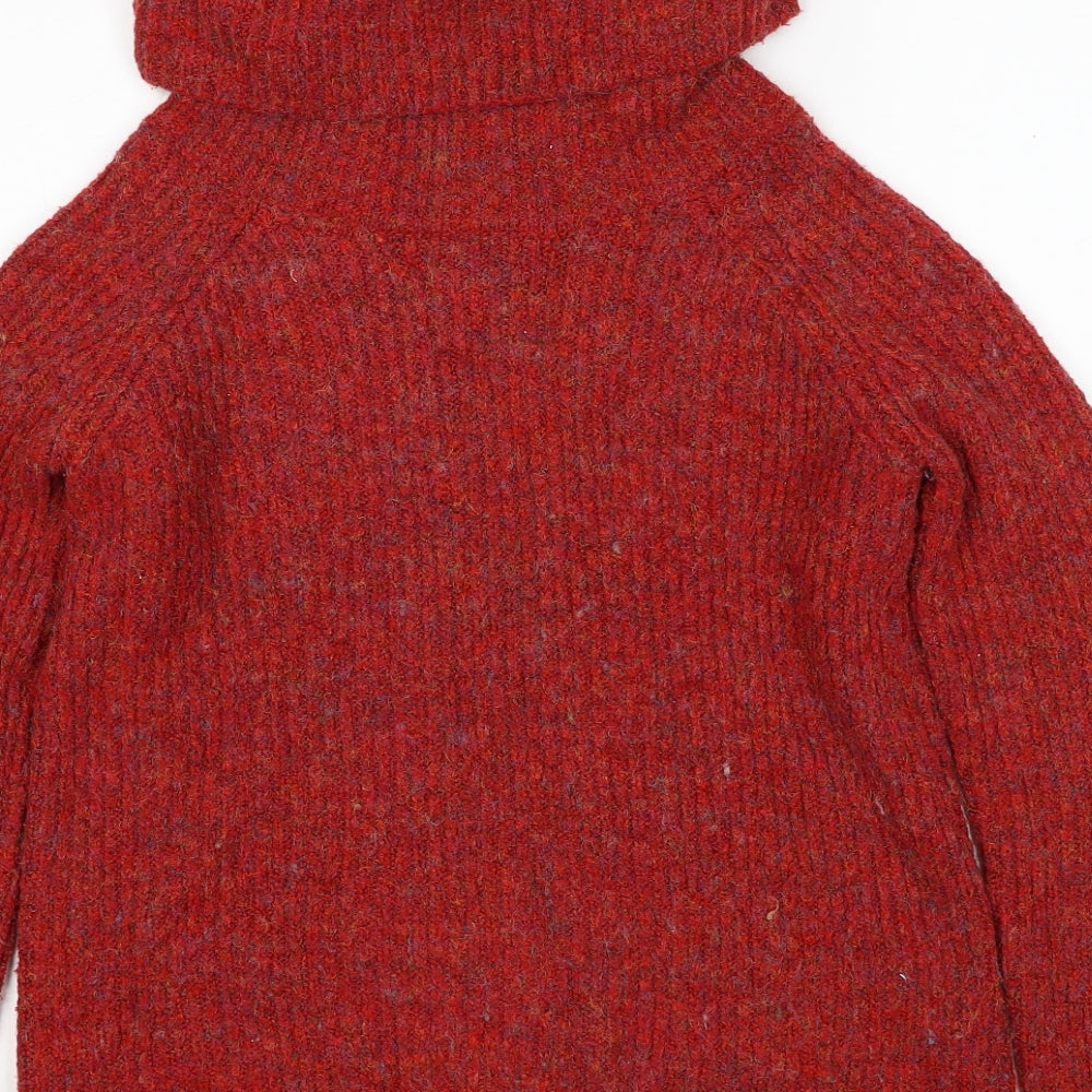 Papaya Womens Red Round Neck Polyester Pullover Jumper Size S