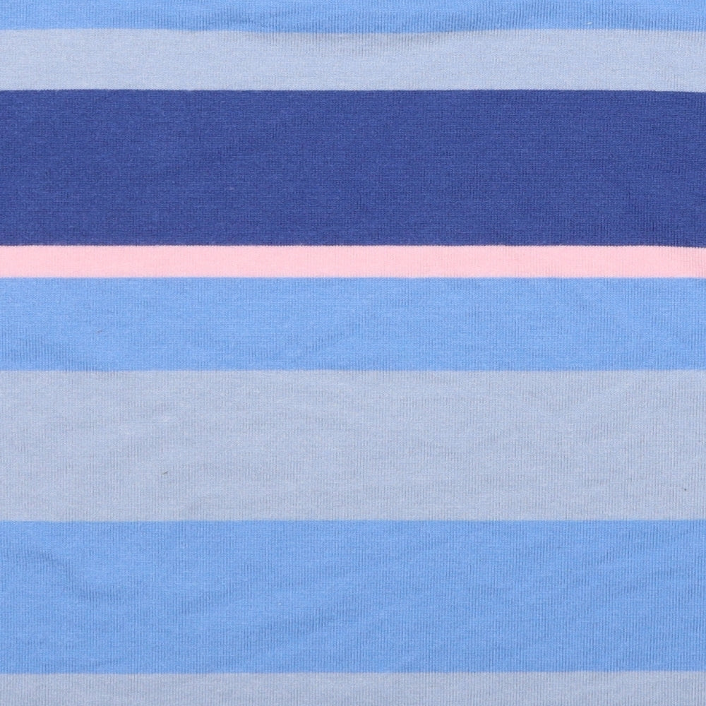 NEXT Womens Blue Round Neck Striped Polyester Pullover Jumper Size M