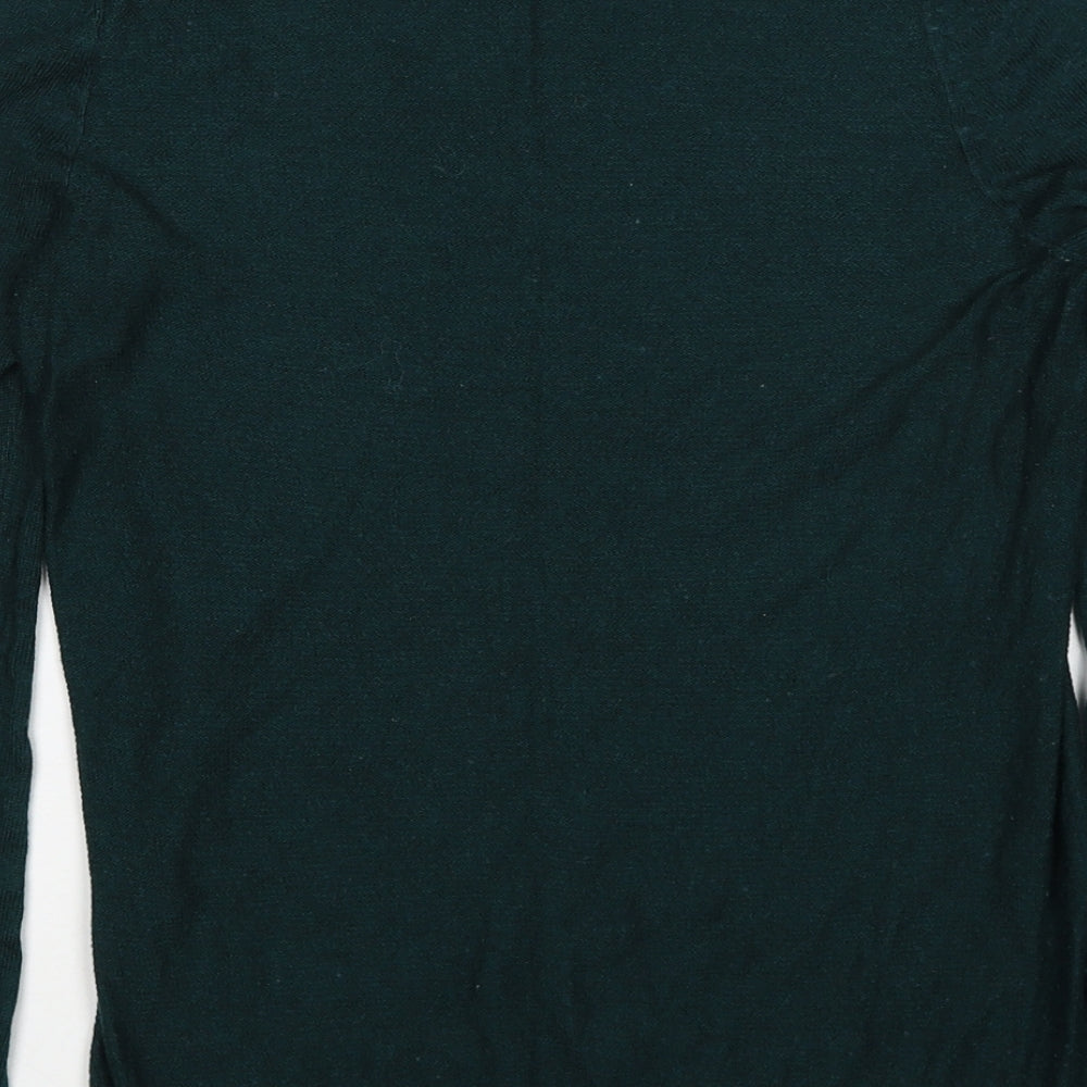 Topshop Womens Green Boat Neck Acrylic Pullover Jumper Size 10