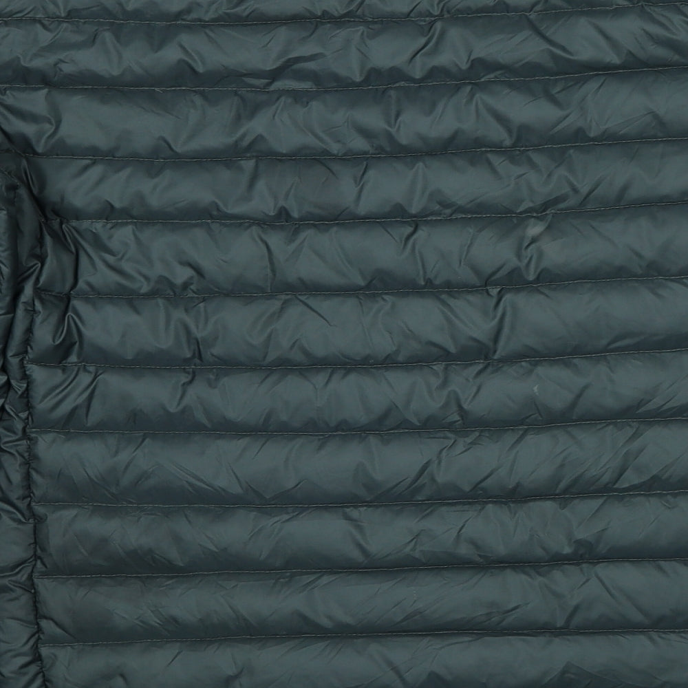 Mango Womens Blue Quilted Jacket Size 2XL Button