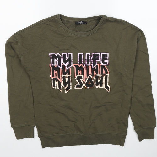 Collins Womens Green Cotton Pullover Sweatshirt Size S Pullover - My Life, My Mind, My Soul