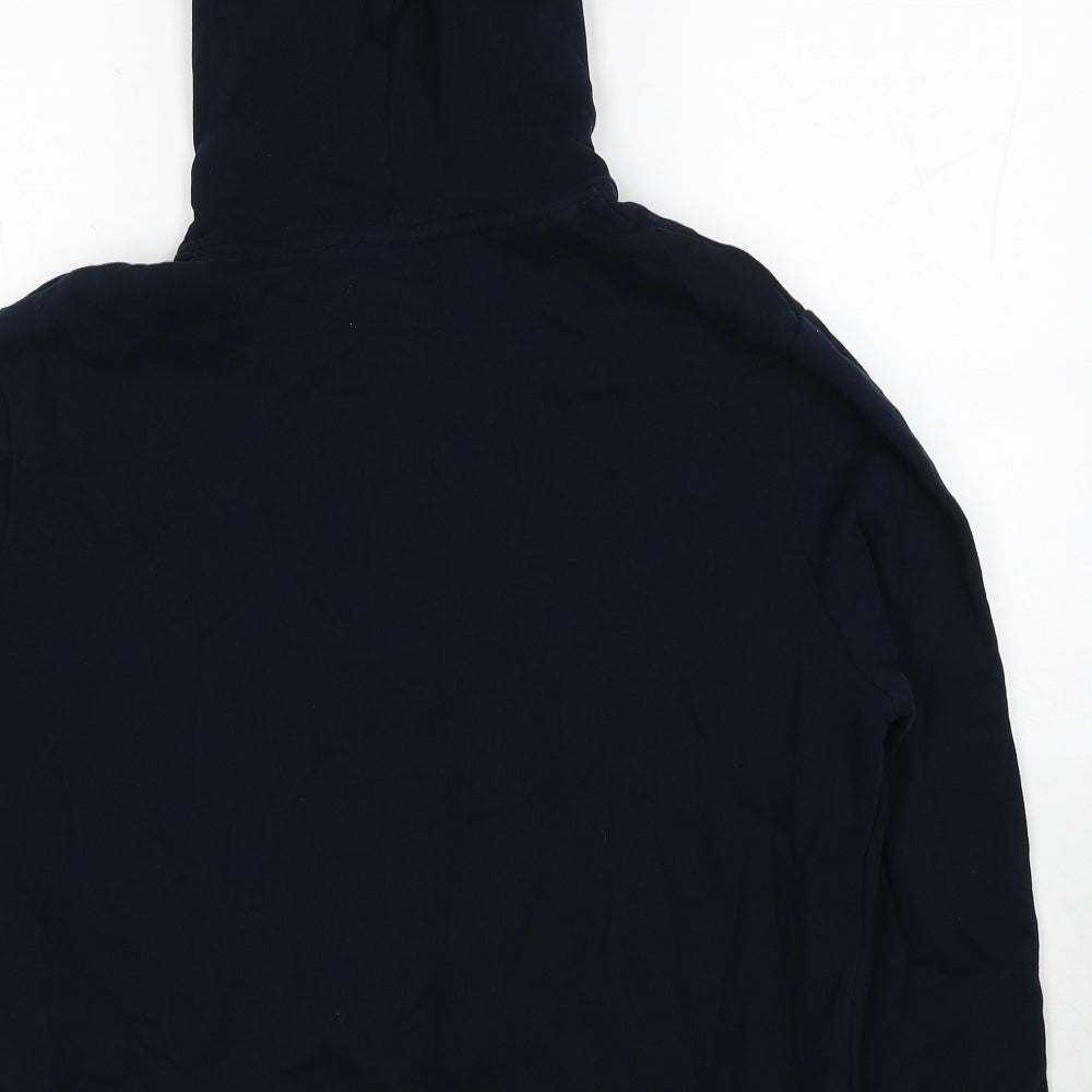 Marks and Spencer Mens Blue Cotton Pullover Hoodie Size L