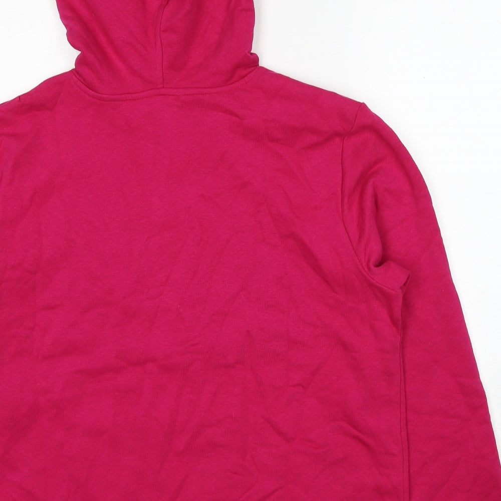Marks and Spencer Womens Pink Cotton Pullover Hoodie Size M Pullover