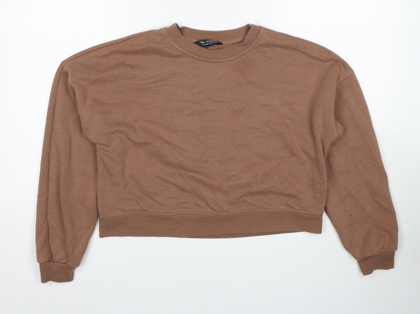 Miss Selfridge Womens Brown Cotton Pullover Sweatshirt Size S Pullover