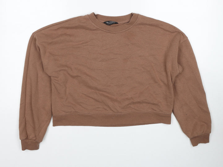 Miss Selfridge Womens Brown Cotton Pullover Sweatshirt Size S Pullover