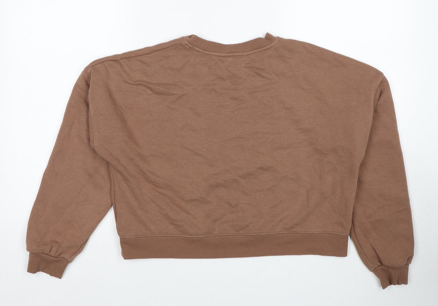 Miss Selfridge Womens Brown Cotton Pullover Sweatshirt Size S Pullover