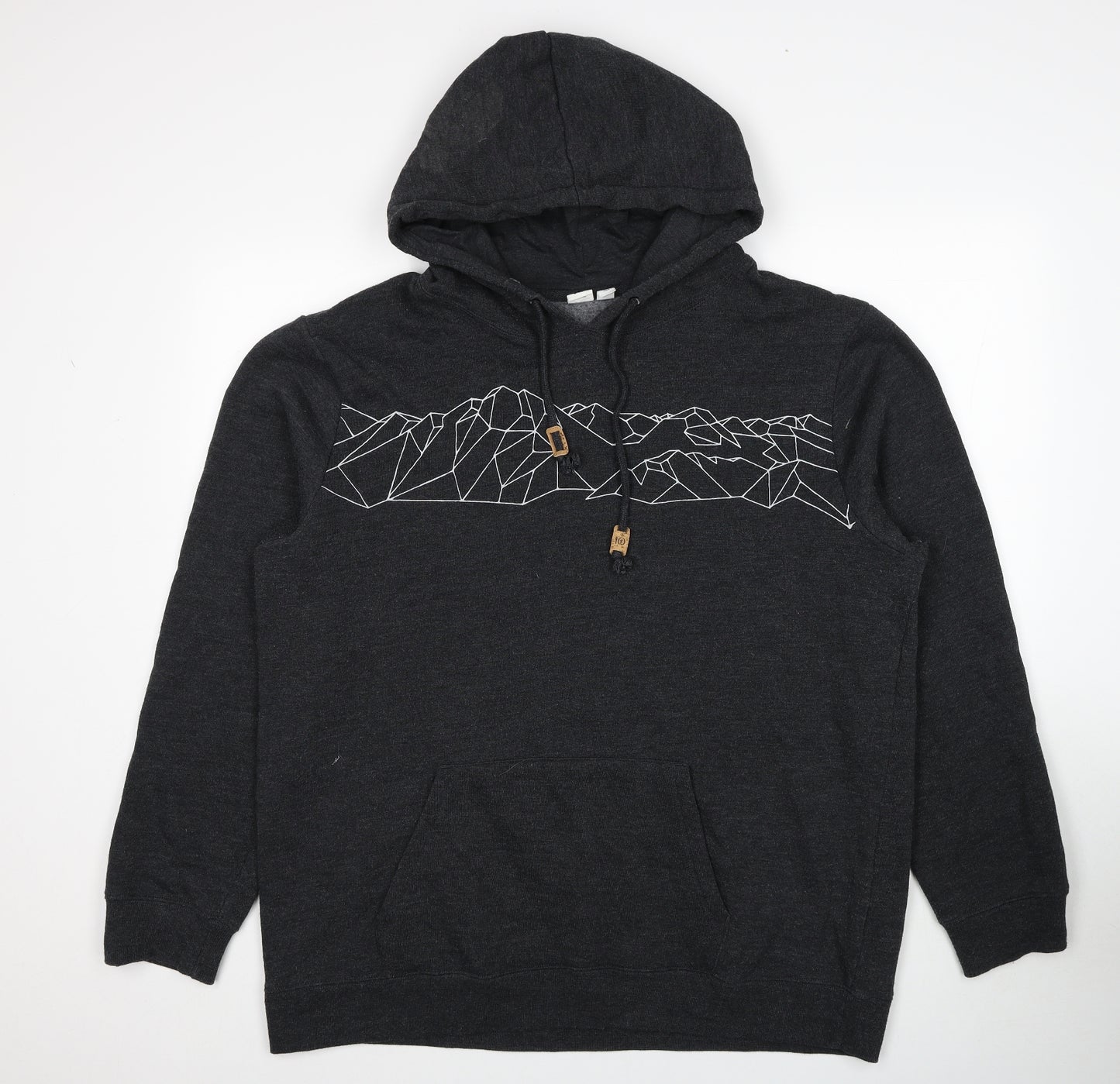 Ten Tree Mens Grey Cotton Pullover Hoodie Size 2XL