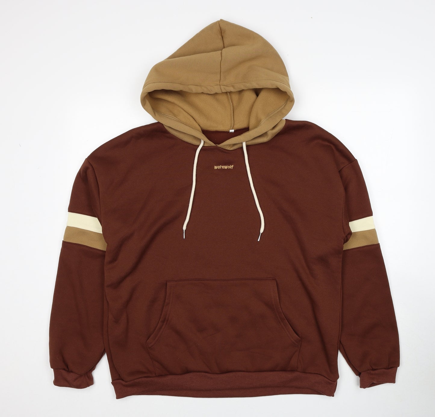 SheIn Womens Brown Polyester Pullover Hoodie Size XL Pullover - Werewolf