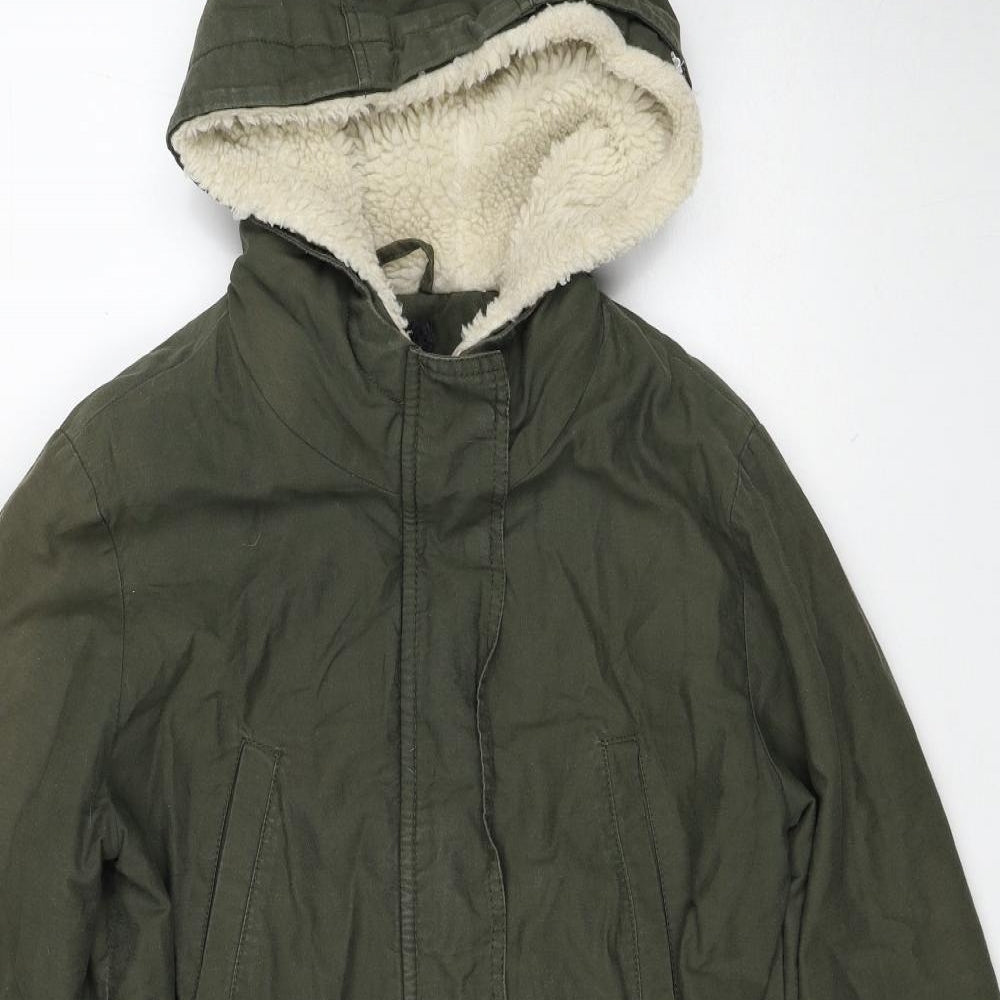 MODO Womens Green Parka Coat Size 14 Zip