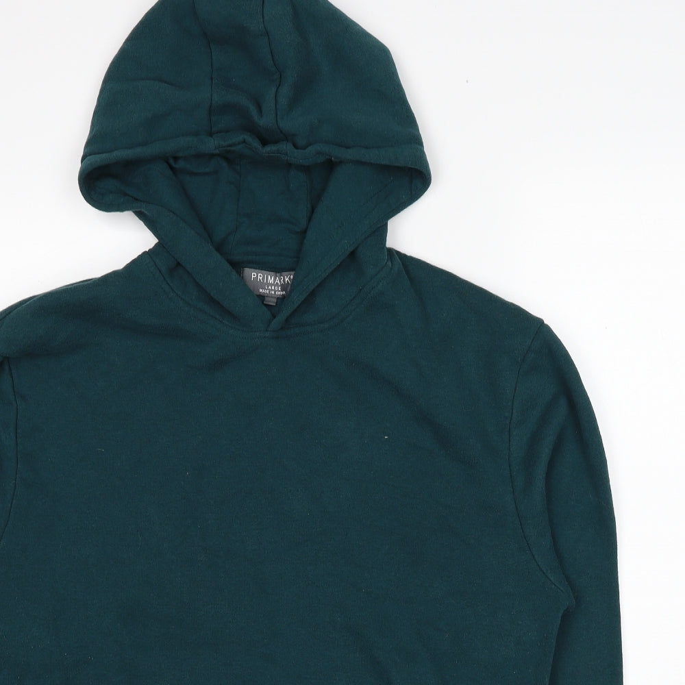 Primark Mens Green Cotton Pullover Hoodie Size L