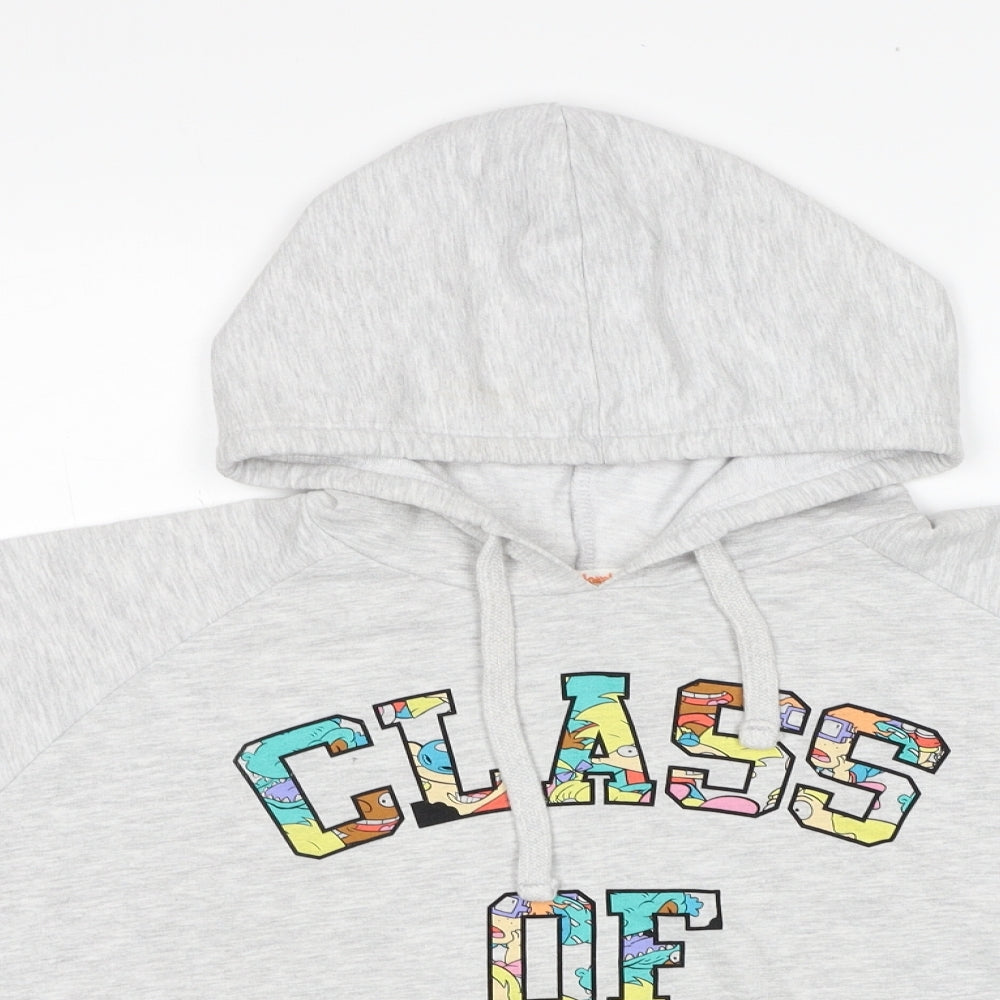 Nickelodeon Womens Grey Cotton Pullover Hoodie Size 14 Pullover - Class of 1990 Rugrats Size 14-16