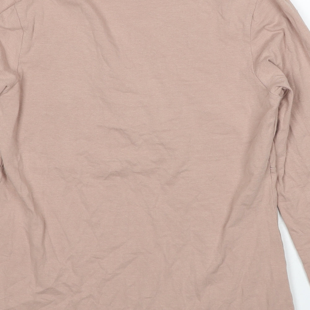 H&M Womens Beige Cotton Basic Blouse Size M V-Neck