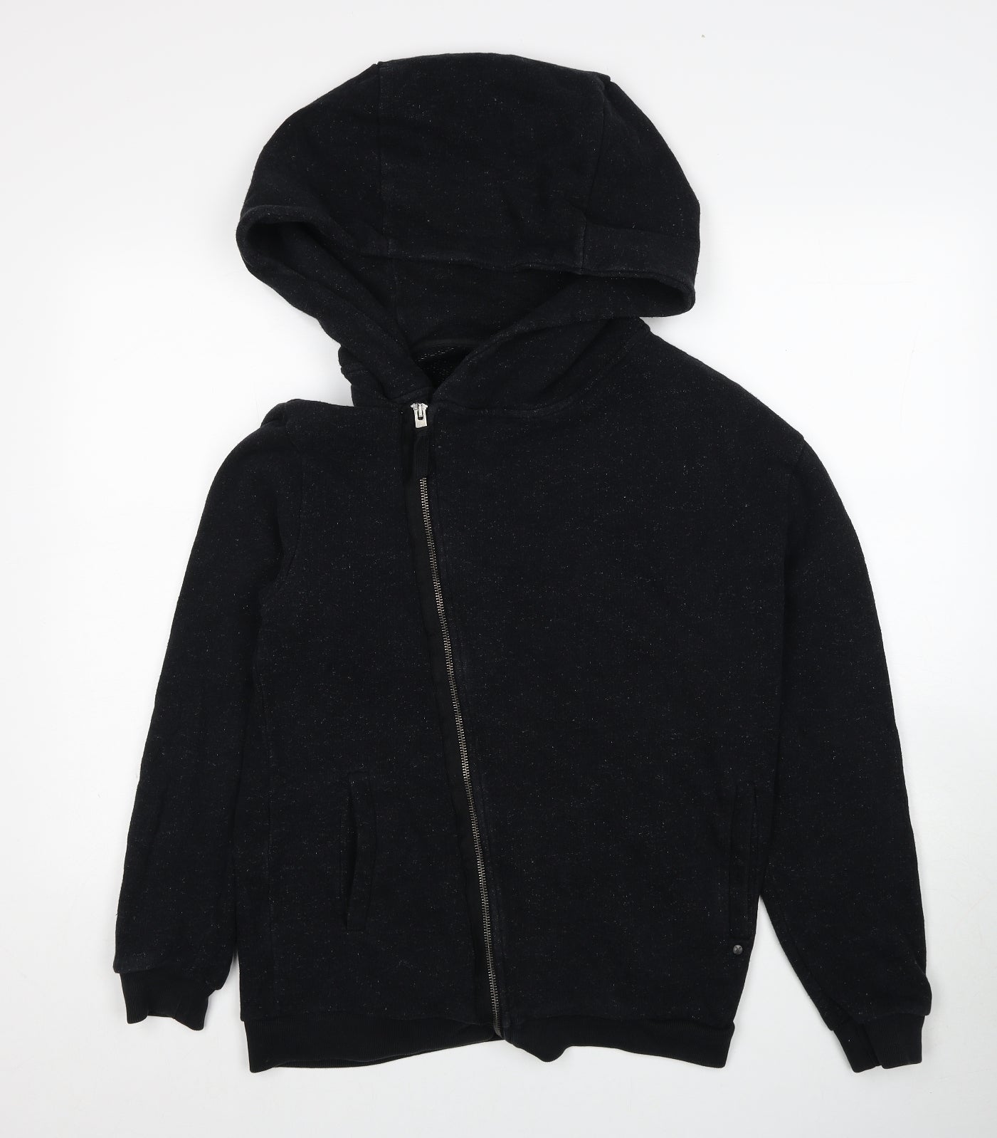 AllSaints Mens Black Cotton Full Zip Hoodie Size S