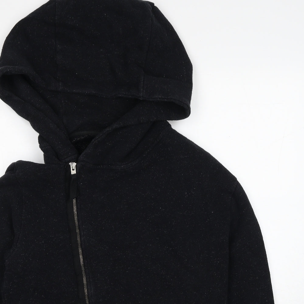 AllSaints Mens Black Cotton Full Zip Hoodie Size S