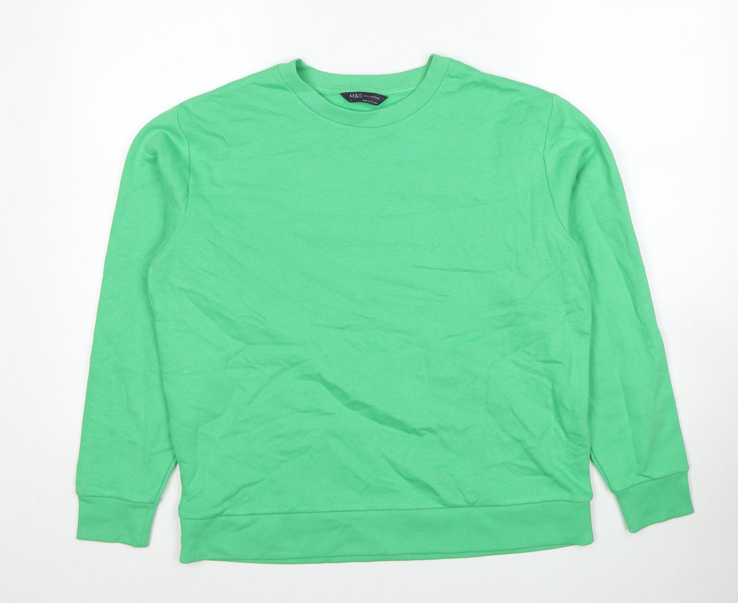 Marks and Spencer Womens Green Cotton Pullover Sweatshirt Size M Pullover