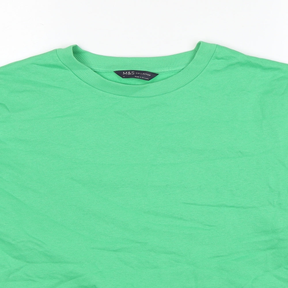 Marks and Spencer Womens Green Cotton Pullover Sweatshirt Size M Pullover