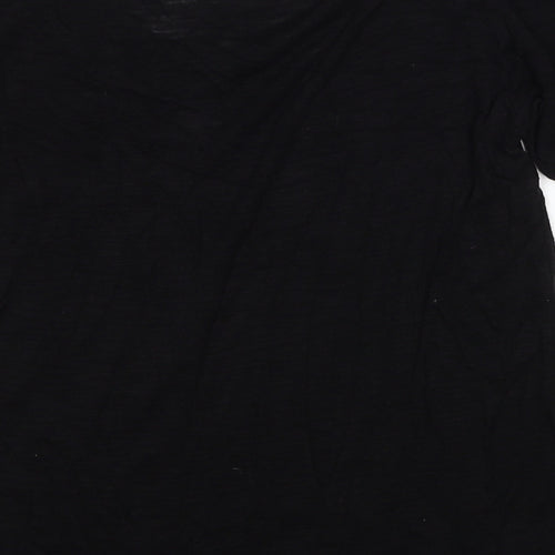 H&M Womens Black Viscose Basic T-Shirt Size XS Scoop Neck