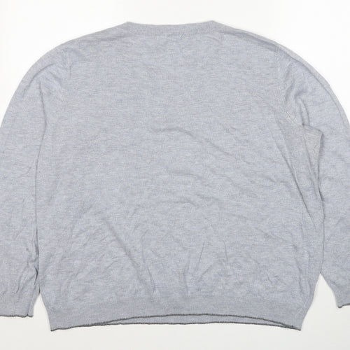 George Womens Blue Round Neck Geometric Acrylic Pullover Jumper Size 22 - Swan Pattern