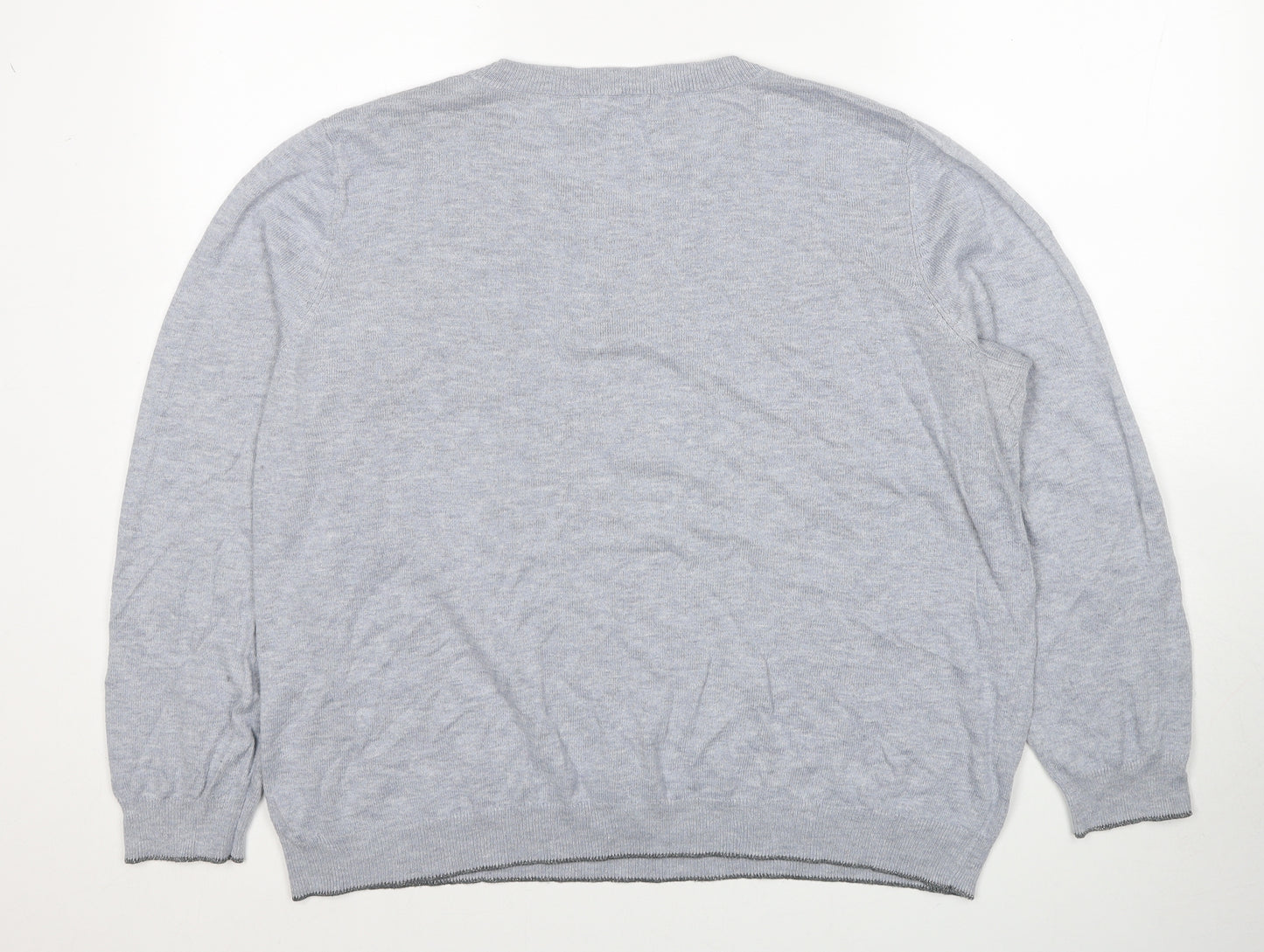 George Womens Blue Round Neck Geometric Acrylic Pullover Jumper Size 22 - Swan Pattern