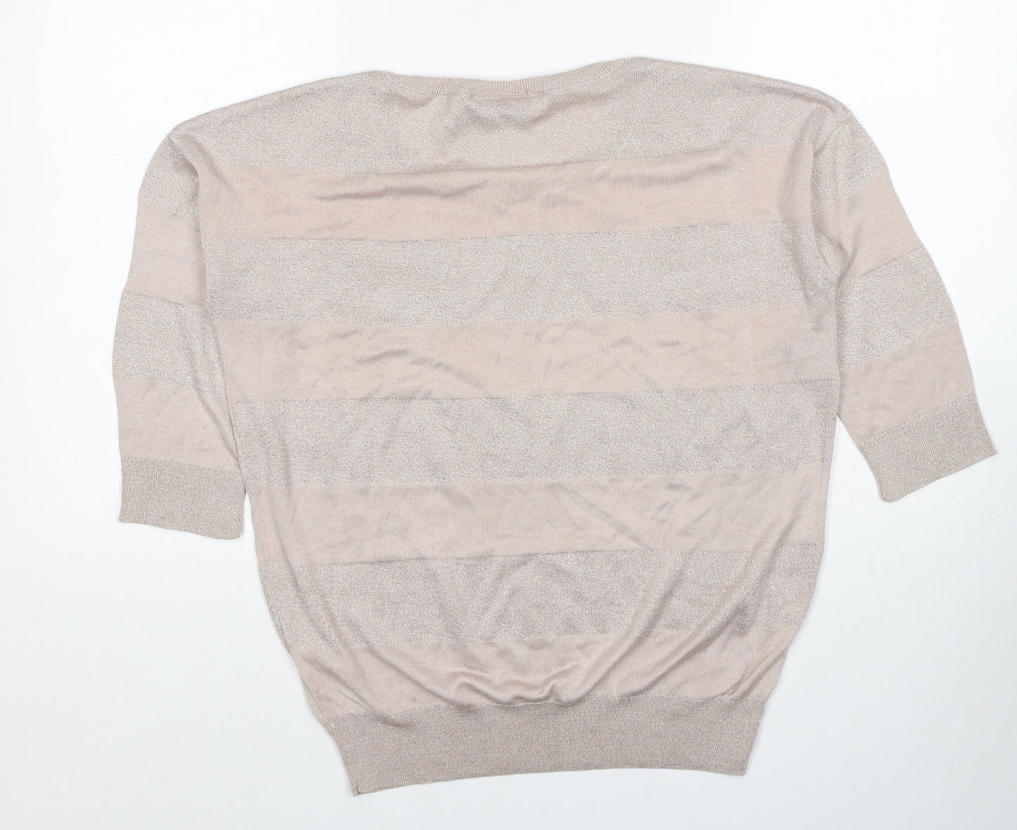 Wallis Womens Beige Round Neck Viscose Pullover Jumper Size M