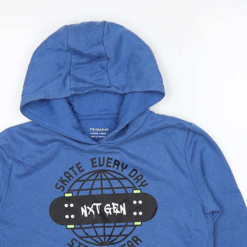 Primark Boys Blue Cotton Pullover Hoodie Size 9-10 Years Pullover - Skate