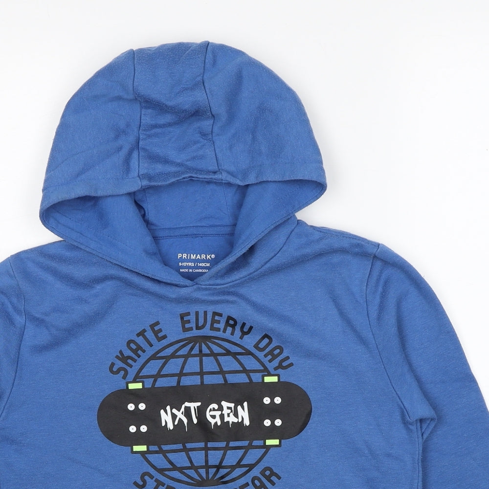 Primark Boys Blue Cotton Pullover Hoodie Size 9-10 Years Pullover - Skate