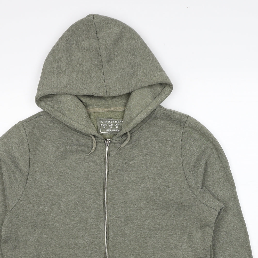 Atmosphere Womens Green Polyester Full Zip Hoodie Size 16 Zip
