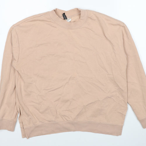 Divided by H&M Womens Beige Cotton Pullover Sweatshirt Size L Pullover