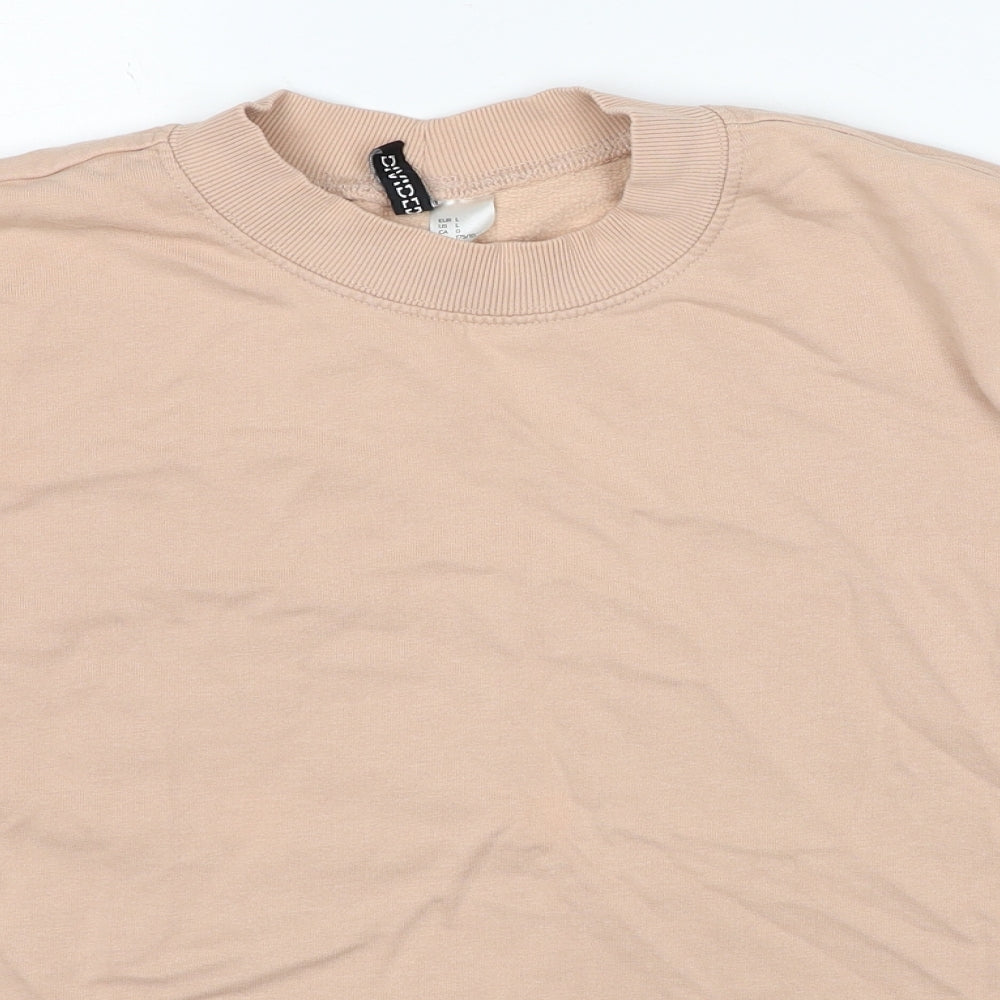 Divided by H&M Womens Beige Cotton Pullover Sweatshirt Size L Pullover