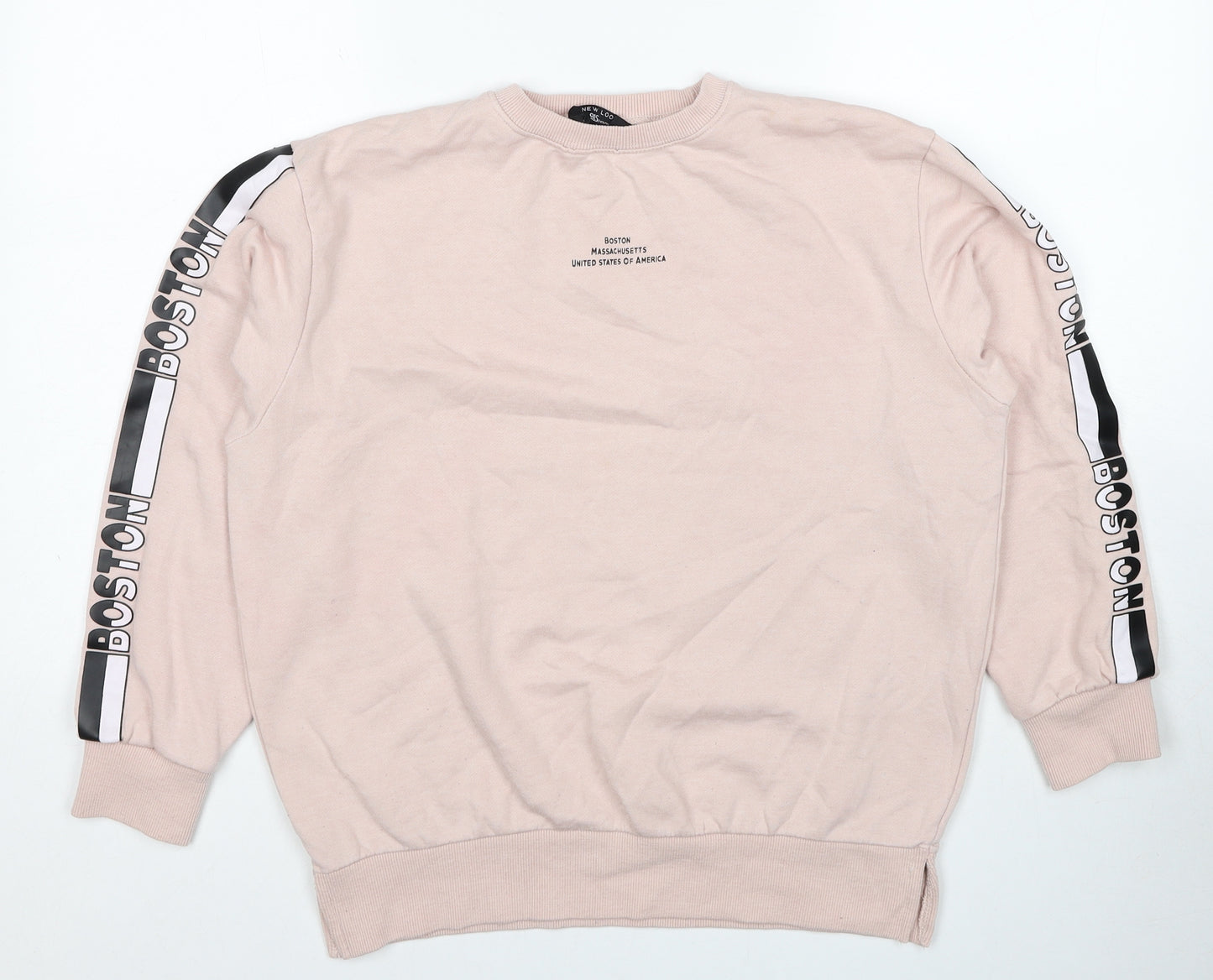 New Look Girls Pink Polyester Pullover Sweatshirt Size 12-13 Years Pullover - Boston