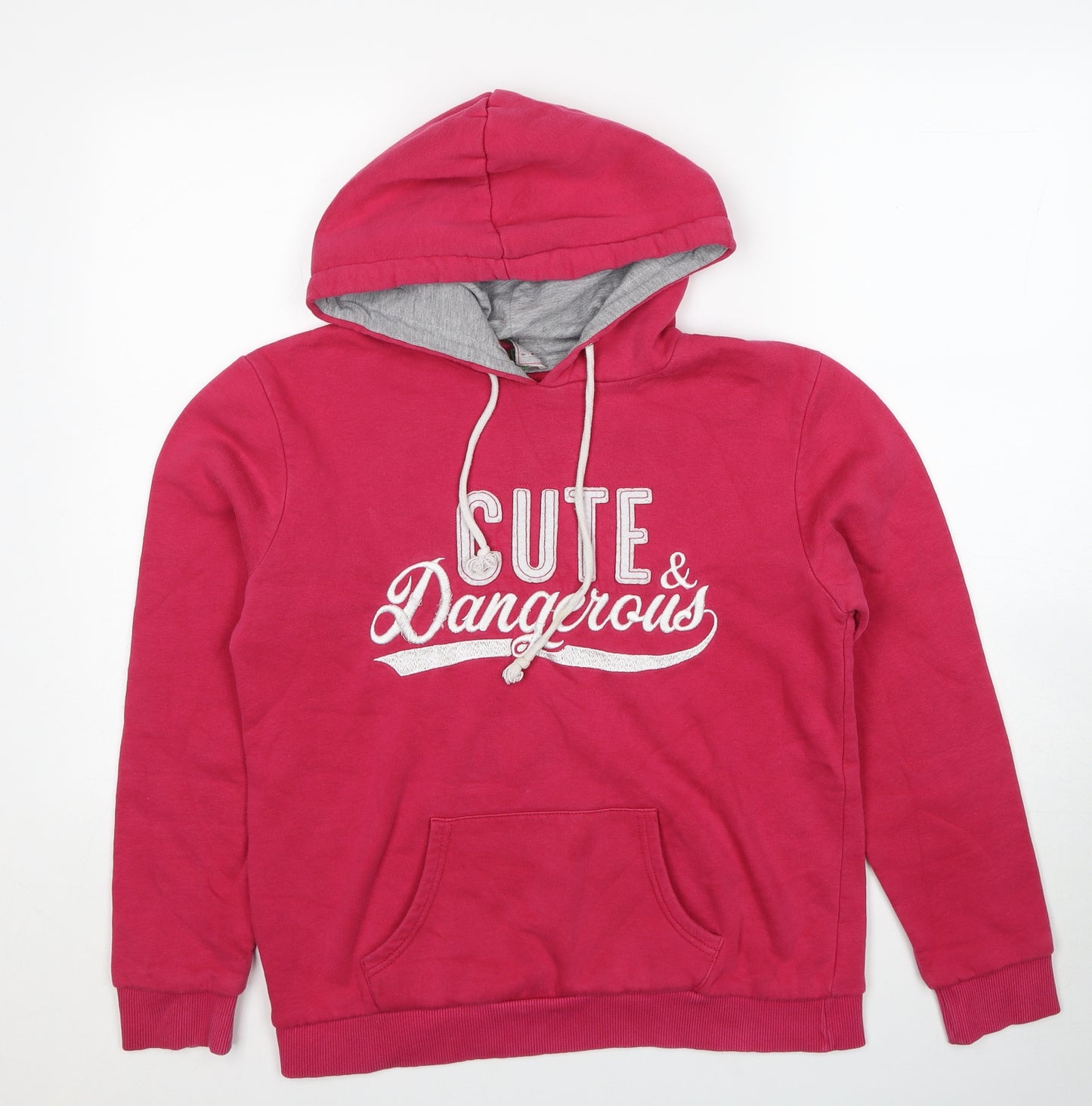 T-Box Womens Pink Cotton Pullover Hoodie Size L Pullover - Cute & Dangerous