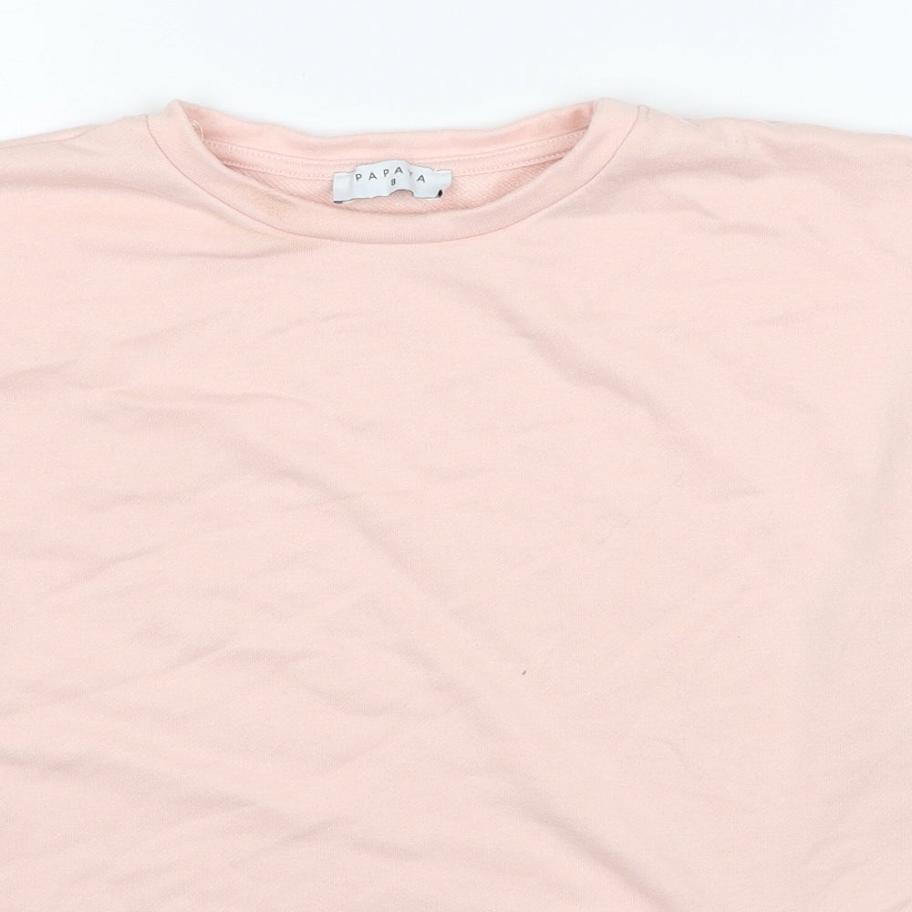 Papaya Womens Pink Polyester Pullover Sweatshirt Size 8 Pullover