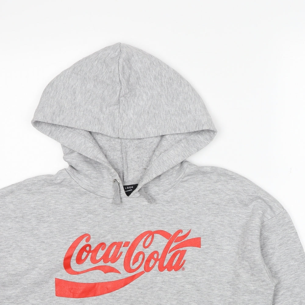 New Look Girls Grey Polyester Pullover Hoodie Size 14-15 Years Pullover - Coca-Cola