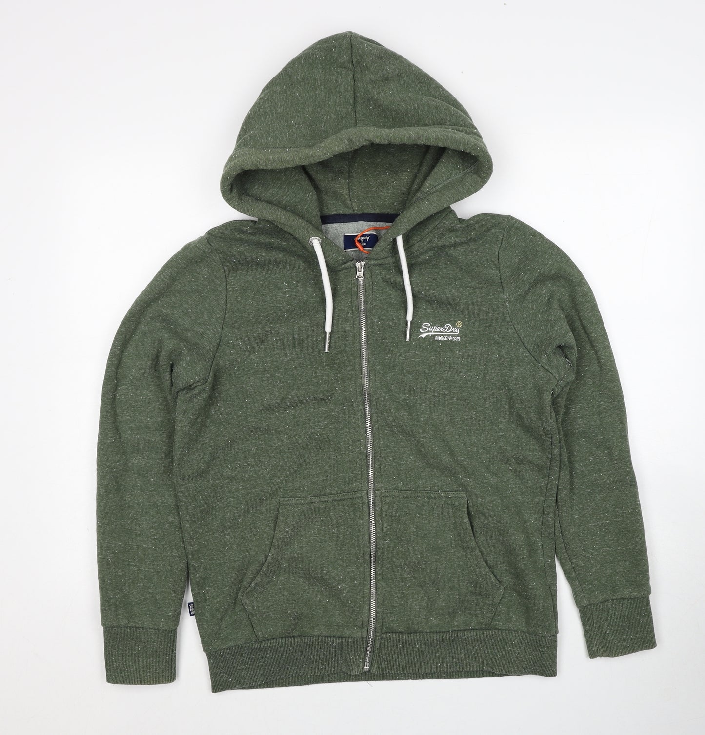 Superdry Womens Green Cotton Full Zip Hoodie Size 16 Zip