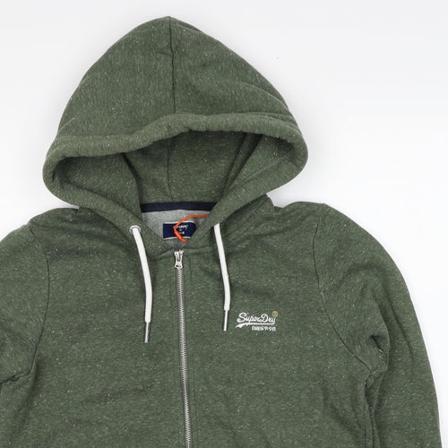Superdry Womens Green Cotton Full Zip Hoodie Size 16 Zip