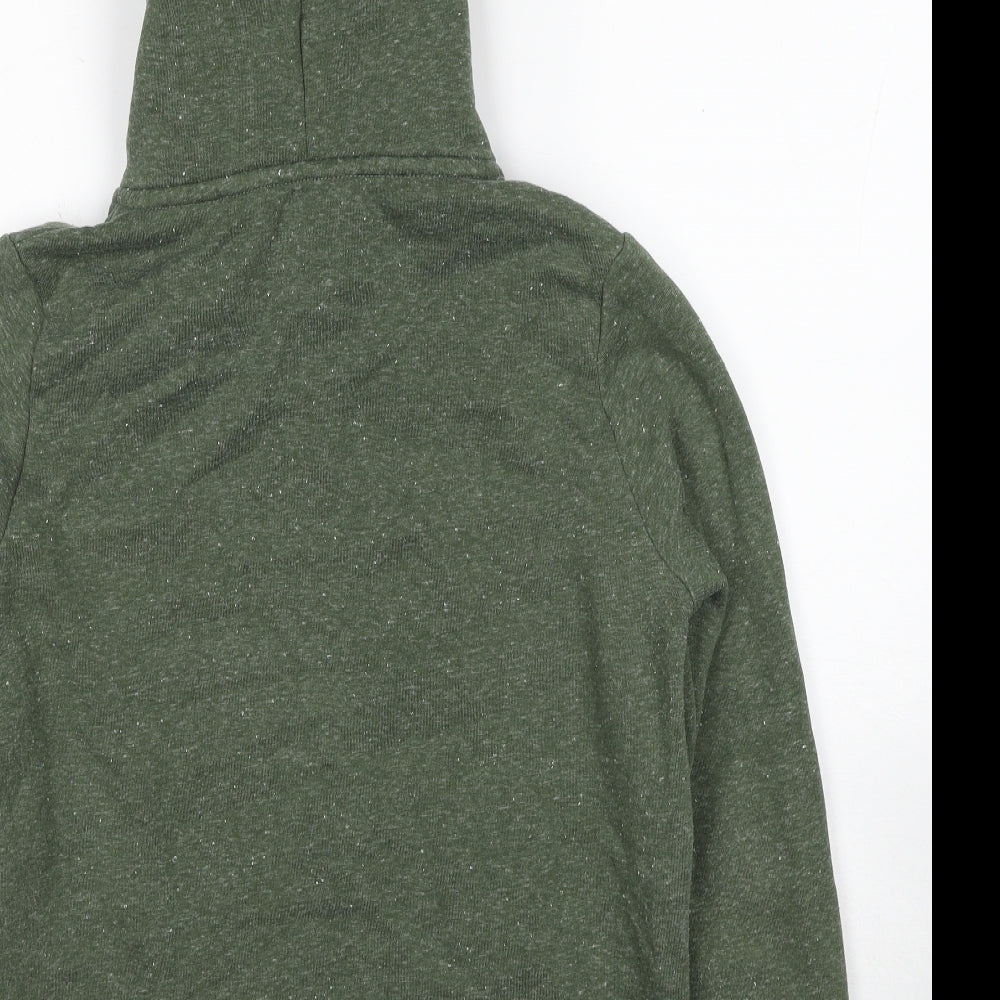 Superdry Womens Green Cotton Full Zip Hoodie Size 16 Zip