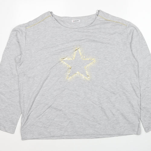 Damart Womens Grey Cotton Pullover Sweatshirt Size 18 Pullover - Star Pattern Size 18-20