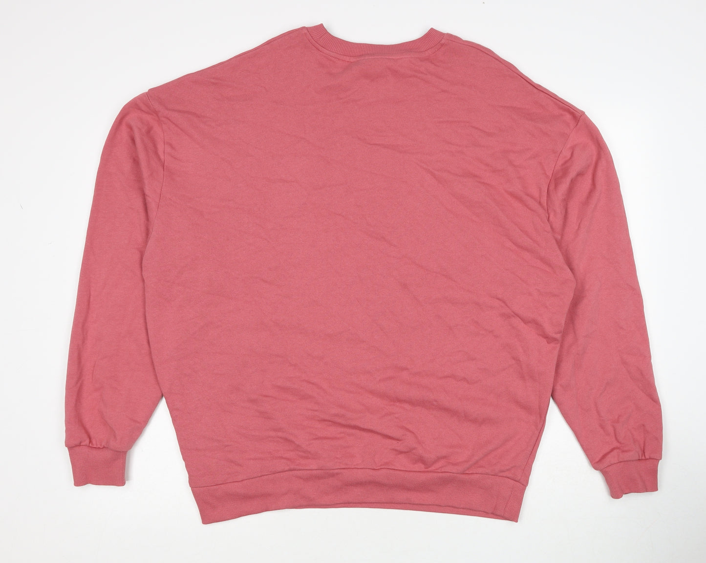 Reclaimed Vintage Mens Pink Cotton Pullover Sweatshirt Size M - Arizona Unisex