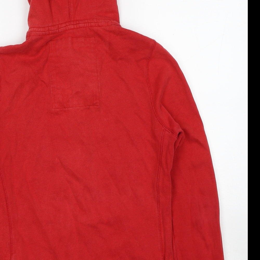Superdry Mens Red Cotton Full Zip Hoodie Size S