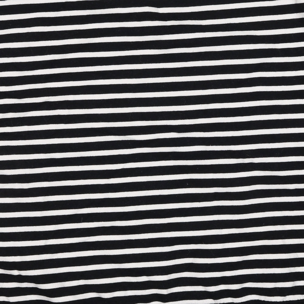 F&F Womens Black Striped Cotton Pullover Sweatshirt Size 18 Pullover - Heart Detail