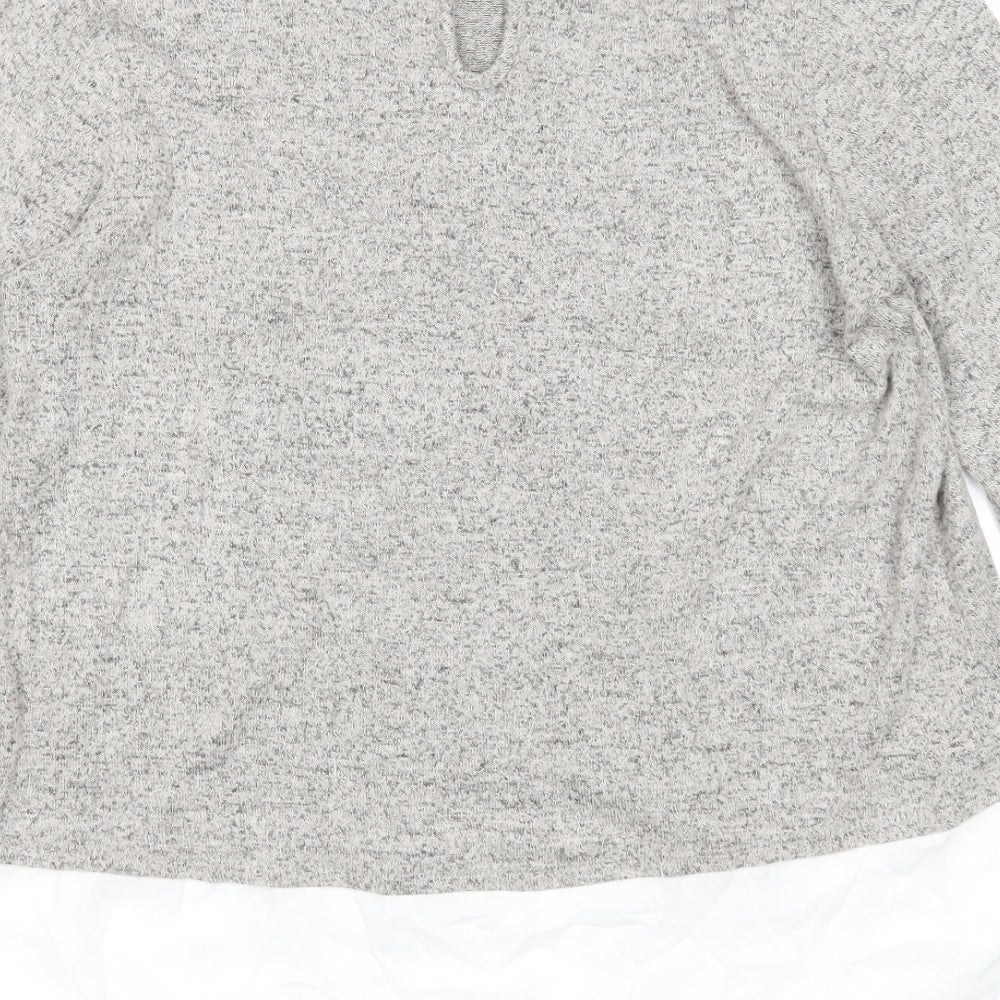 Faith and joy Womens Grey Collared Viscose Pullover Jumper Size M